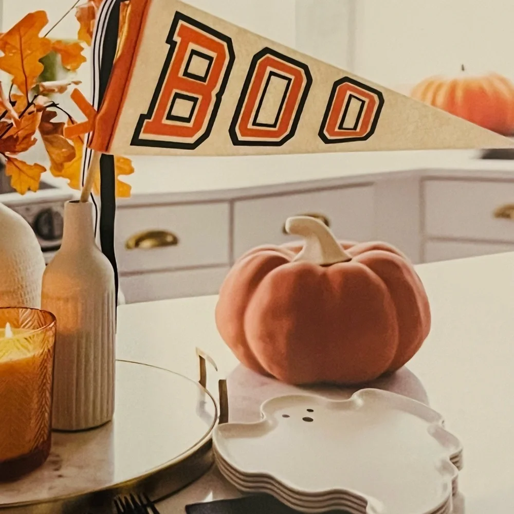 Halloween Boo Felt Pennant Orange and Black - Picture 4 of 12